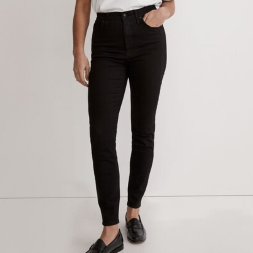 Madewell 10" High Rise Skinny Jeans Size 28 Black Frost